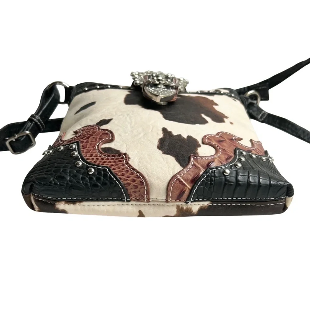 Cowgirl Trendy Adjustable Crossbody Bag w/ Bling & Concealed Pocket